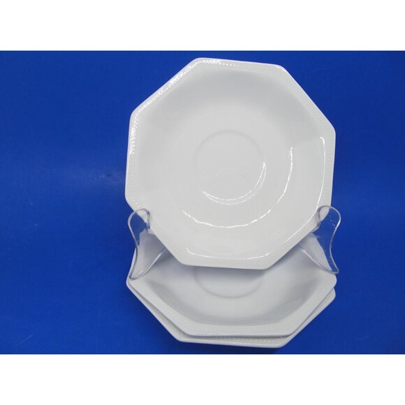 Johnson Brothers Heritage White Octagon Set Of 3 Bread Plates And 3 Saucers - Picture 2 of 14
